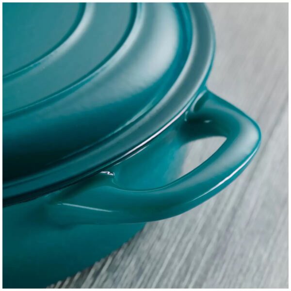 Tramontina Covered Enameled Cast Iron Braiser - 3.8L - Teal - Image 6