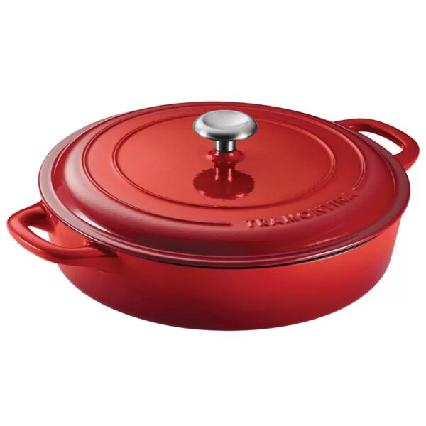 Tramontina Covered Enameled Cast Iron Braiser - 3.8L - Red - Image 5