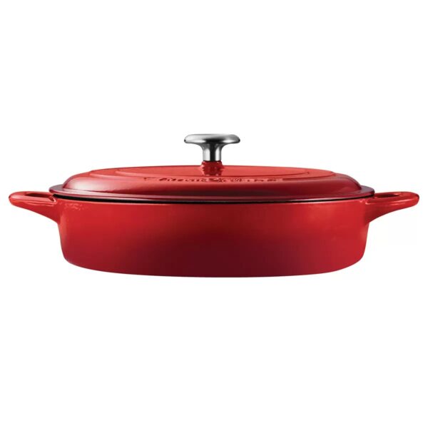 Tramontina Covered Enameled Cast Iron Braiser - 3.8L - Red - Image 6