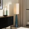 Vince Midi Floor Lamp - Blue Ceramic & Oatmeal Reactive Glaze