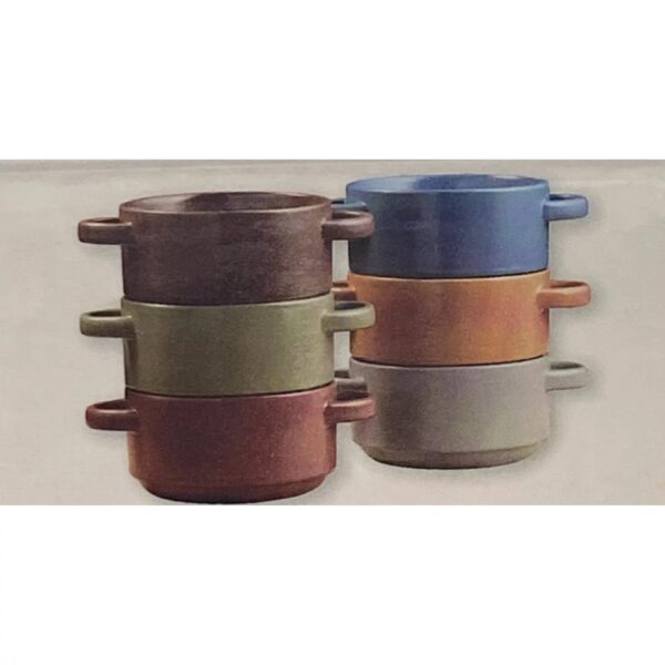 Mikasa Gingko Gourmet Basics By Mikasa Braylin Set Of 6 Stackable Stoneware Bowls - Image 2