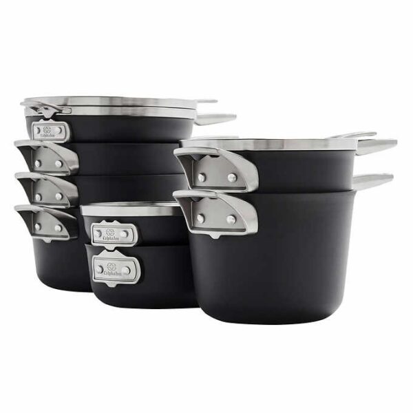 Calphalon Premier Non-Stick MineralShield 12-Piece Space-Saving Cookware Set - Image 3