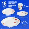Prima 16 Piece Dinnerware Set - Cream & Red Patterns - Image 3