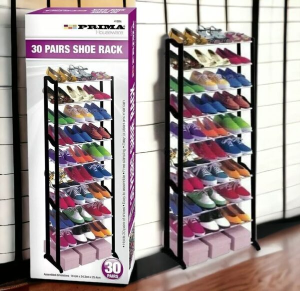 Prima 30 Pair Stackable Shoe Rack