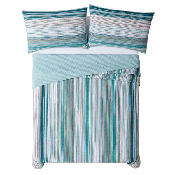 Retro Chic Queen 3-piece Quilt Bedding Set - Image 2