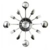 Linsan Kitchen Cutlery Wall Clock With Forks And Spoons For Home Decor - 14" - Black
