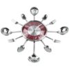 Kitchen Cutlery Wall Clock With Forks And Spoons For Home Decor - 14" - Red - Image 4