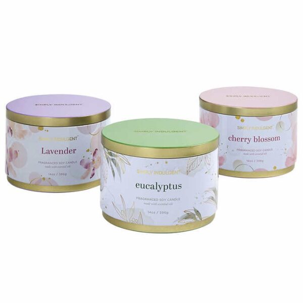 Simply Indulgent Essential Oils And Soy Wax Scented Candle - 3-Pack - Image 3