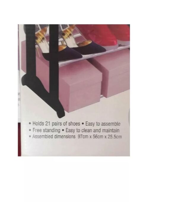 Prima 21 Pair Stackable Shoe Rack - Image 5