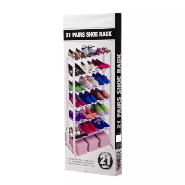 Prima 21 Pair Stackable Shoe Rack - Image 6