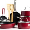 Red Volcano Ceramic Nonstick Cookware Set - 12 Piece