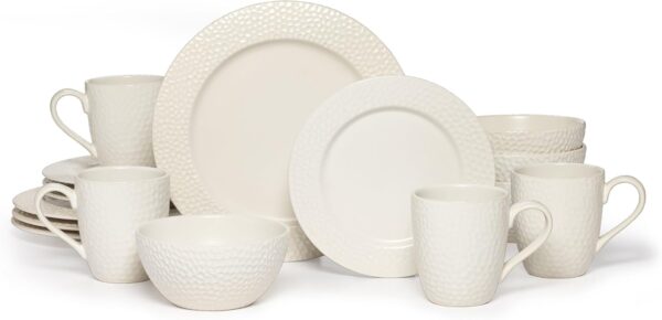 Mikasa Hayes White 16-Piece Dinnerware Set Service for 4