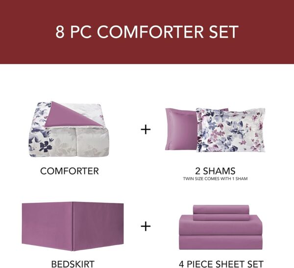Lanwood Home Monica White/Multi 8Pc Comforter Set Created For Macy's - Image 4