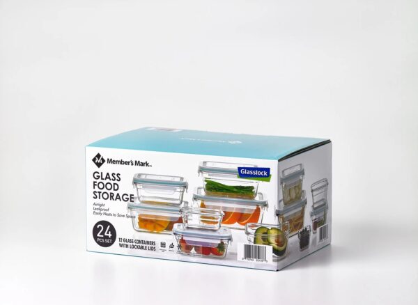 Member's Mark 24-Piece Glass Food Storage Set By Glasslock - Image 7