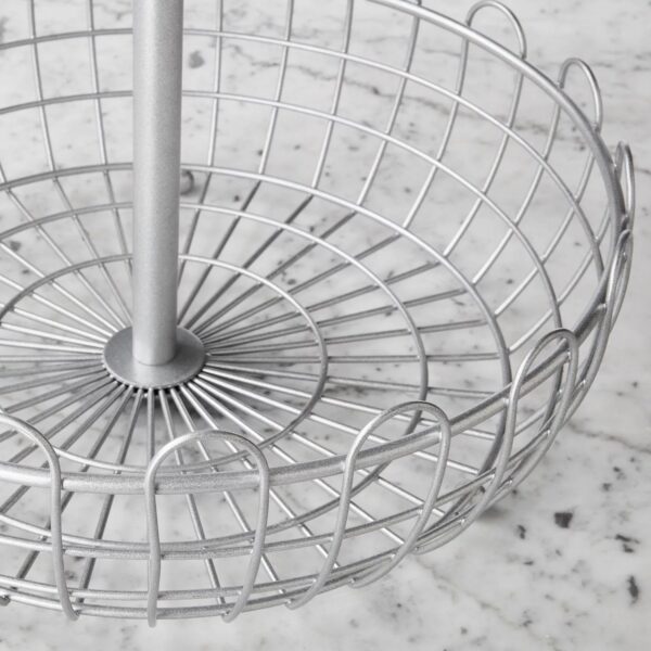 Member's Mark 2-Tier Round Basket Stand Silver - Image 2