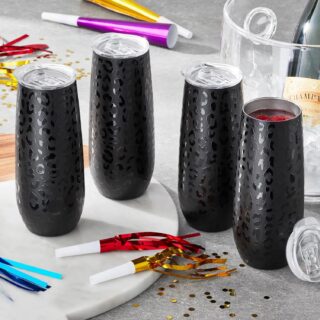 Member's Mark 14oz. Stainless Steel Insulated Flute Tumblers with Lids, 4 Pack