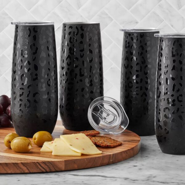 Member's Mark 14oz. Stainless Steel Insulated Flute Tumblers with Lids, 4 Pack - Image 3