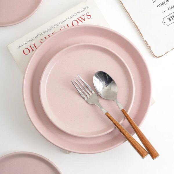 Stone Lain Albie 16-Piece Dinnerware Set Stoneware, Pink - Image 3