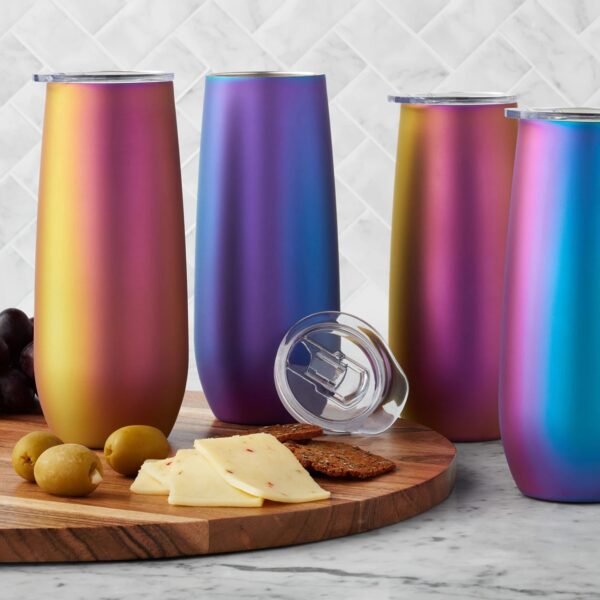 Member's Mark 14oz. Stainless Steel Insulated Flute Tumblers with Lids, 4 Pack (Dragonfly) - Image 3