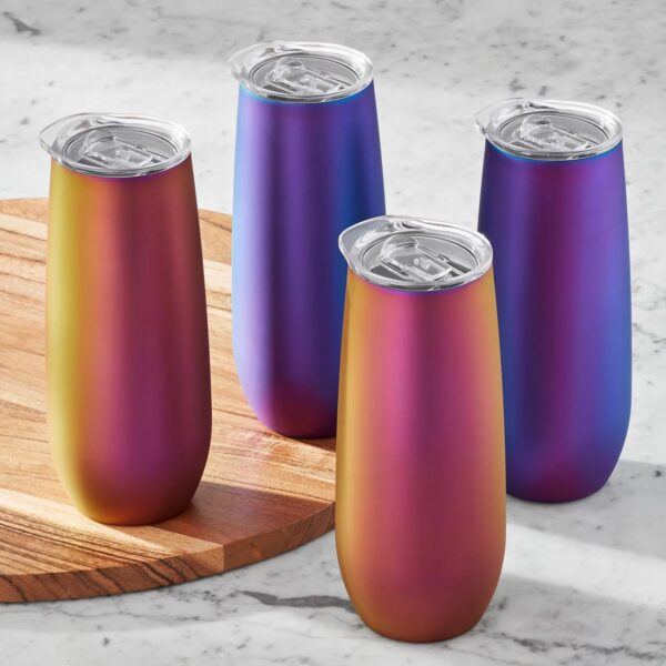 Member's Mark 14oz. Stainless Steel Insulated Flute Tumblers with Lids, 4 Pack (Dragonfly) - Image 4