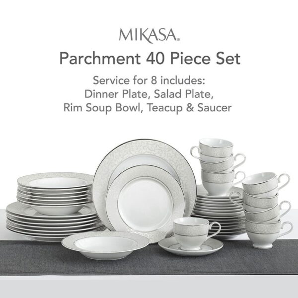 Mikasa Parchment 40-piece Porcelain Dinnerware Set - Image 5