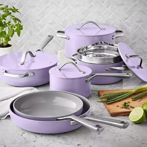 Member's Mark 11-piece Modern Ceramic Cookware Set - Purple