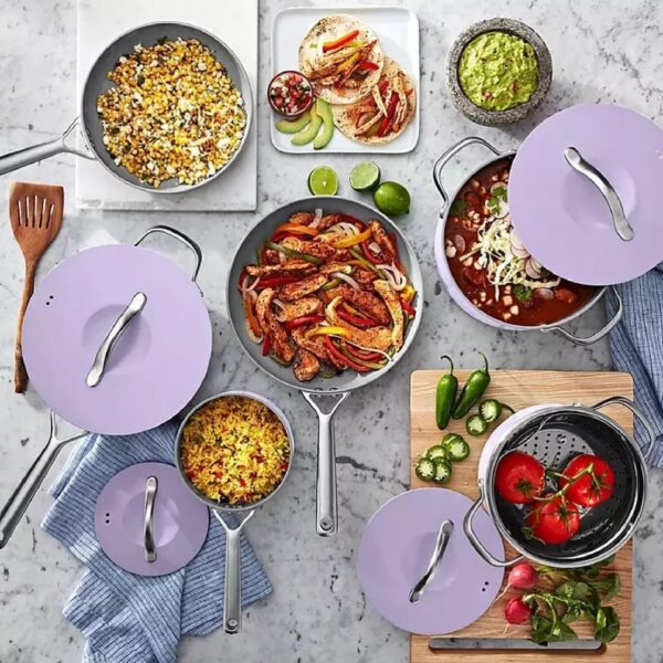 Member's Mark 11-piece Modern Ceramic Cookware Set - Purple - Image 7