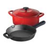 Tramontina Cookware Set Essential Cast Iron 3-Piece (Red)