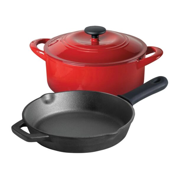 Tramontina Cookware Set Essential Cast Iron 3-Piece (Red)