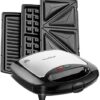 VonShef 3-in-1 Sandwich Toaster, Waffle Maker & Grill - Image 2