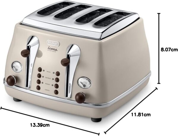 De'Longhi  4 Slice Vintage Icona Toaster - - Image 3