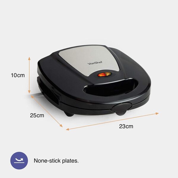 VonShef 3-in-1 Sandwich Toaster, Waffle Maker & Grill - Image 3