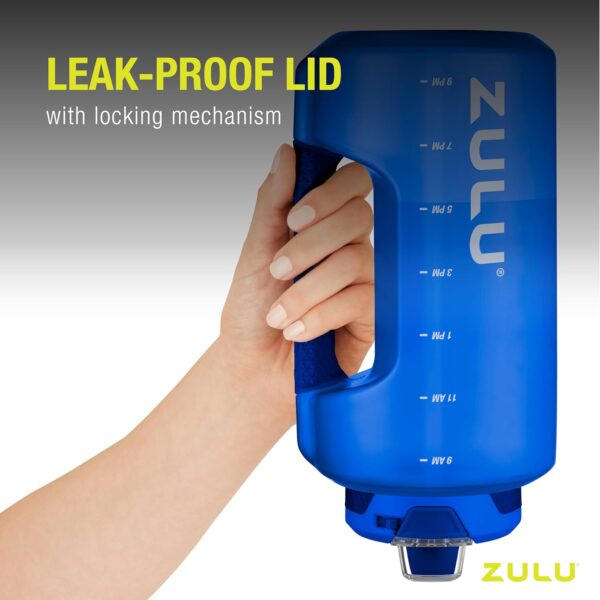 Zulu Water Bottles With Hydration Tracking Time Markers - 2 Pack - 64 Oz - Gray & Royal Blue - Image 5