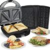 VonShef 3-in-1 Sandwich Toaster, Waffle Maker & Grill