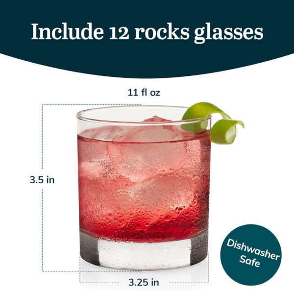 Libbey Heavy Base Madison Rocks 4 Piece Set Drinking Glasses 11.7 Oz - Image 6