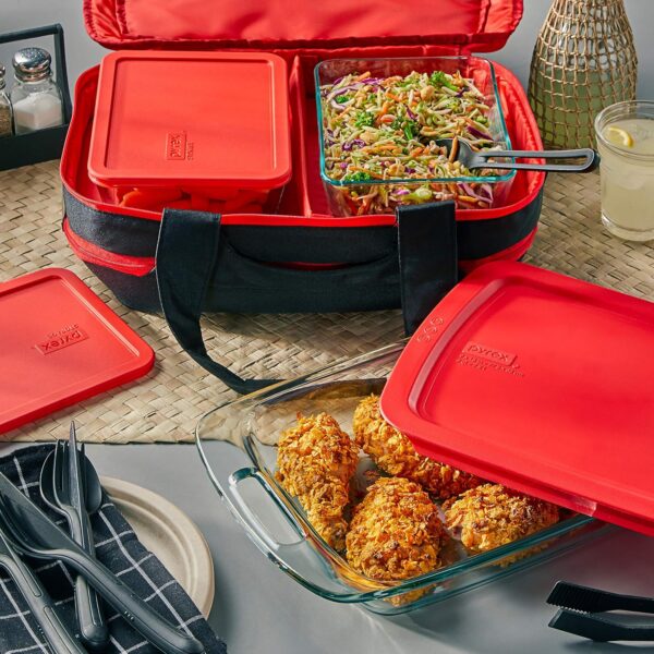 Portable Easy Grab Double Decker 9 Piece Food Storage Container Set - Image 4