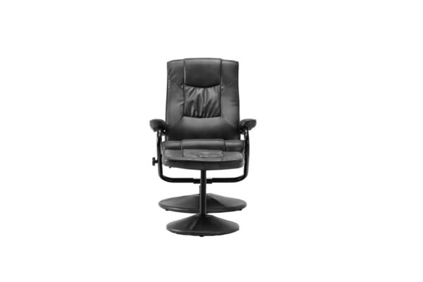 Memphis Swivel Chair and Footstool Black - Image 2