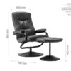 Memphis Swivel Chair and Footstool Black - Image 3
