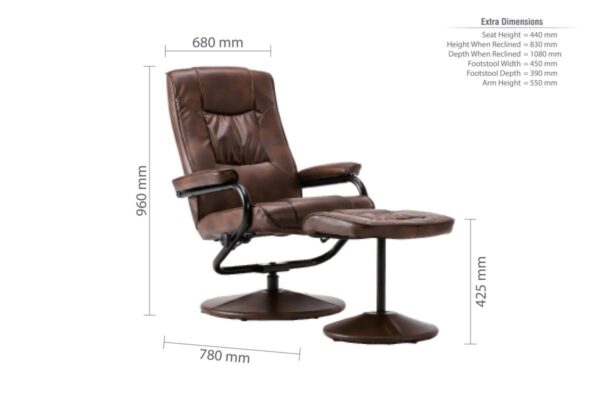Memphis Swivel Chair and Footstool - Image 7