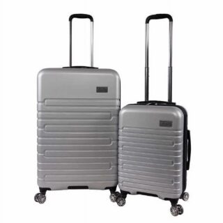 Original Penguin Keeper 2pc Hardside Spinner Luggage Set ( Silver )