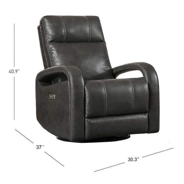 Churchill Leather Power Swivel Glider Recliner - Image 3
