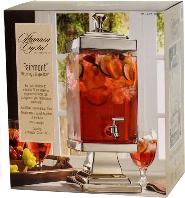 Godinger Shannon Crystal Fairmont Cold Beverage Dispenser - 2.2 Gallon - Image 5