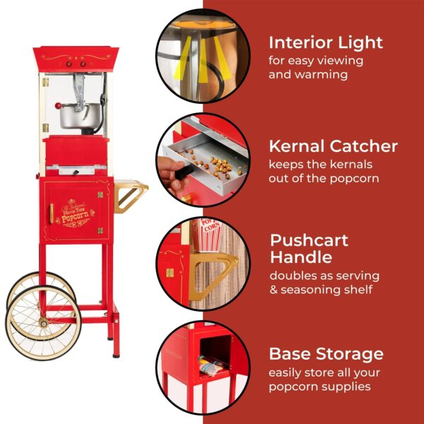 Vintage Old Fashioned Movie Time Popcorn Cart - Image 10