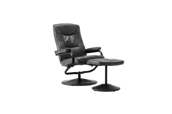 Memphis Swivel Chair and Footstool Black - Image 5