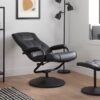 Memphis Swivel Chair and Footstool Black - Image 9