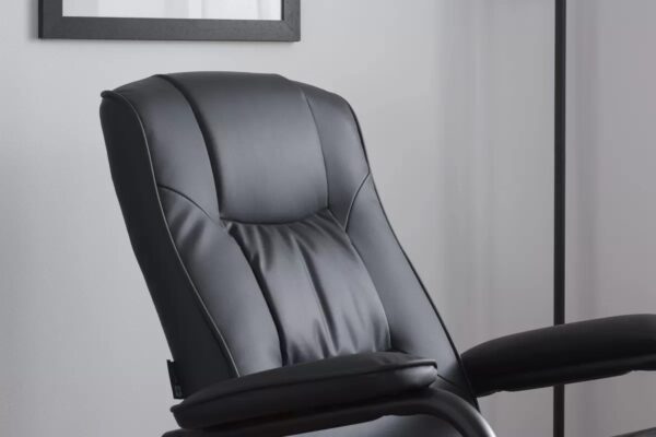 Memphis Swivel Chair and Footstool Black - Image 10