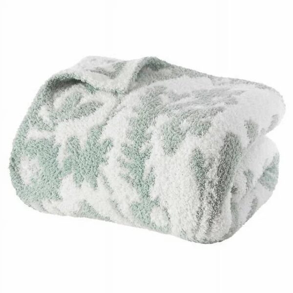 Artisan Cozy Knit Throw Blanket Seafoam - 60“ X 70“ - Green & White - Image 6
