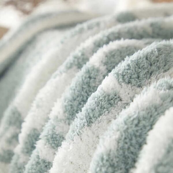 Artisan Cozy Knit Throw Blanket Seafoam - 60“ X 70“ - Green & White - Image 5