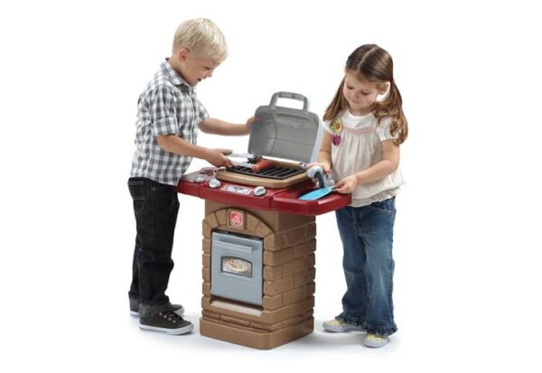 Step2 Fixin Fun Outdoor Toy Grill with 10 Piece Stack and Stay Hot Dog Play Set - Image 2