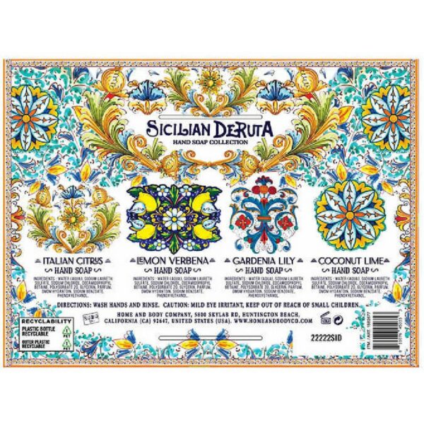 Sicilian Deruta Hand Wash Soap - 4 X 21.5 Fl.oz - Image 3